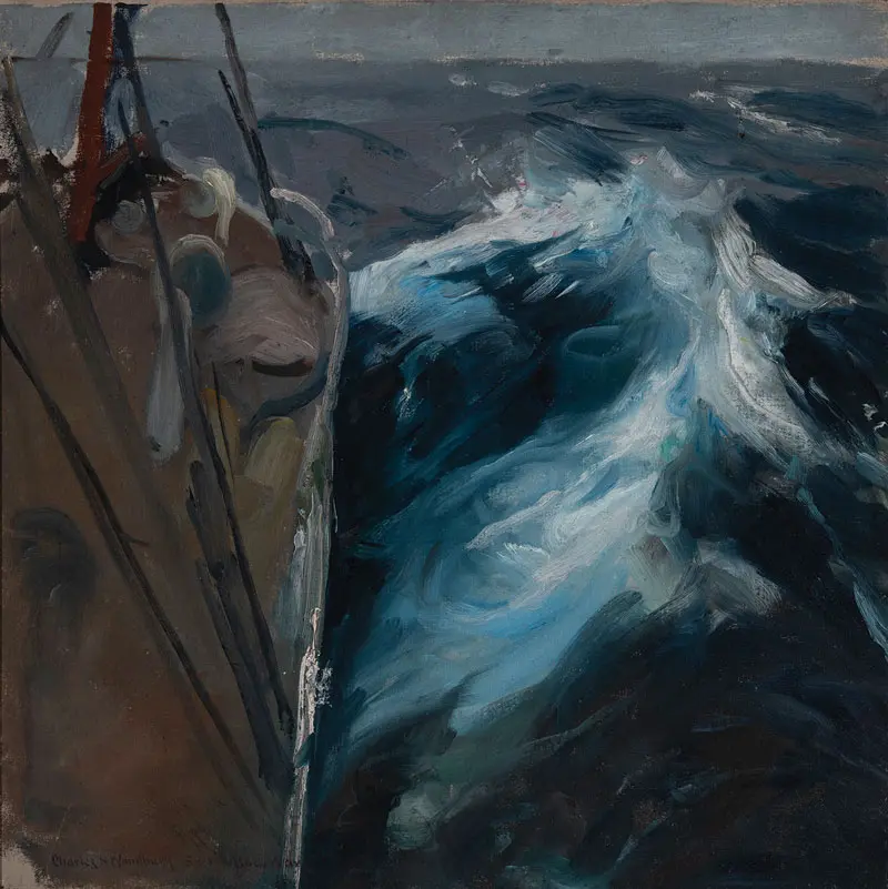 Charles Woodbury (1854-1940), Untitled (Bow Wave), c. 1894, oil on canvas, courtesy of Peter Woodbury