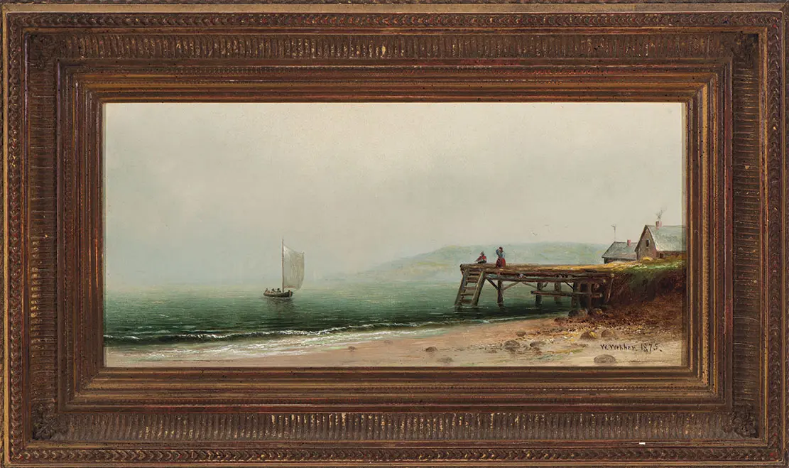 Wesley Elbridge Webber (1841-1914), Returning Home, 1875, oil on canvas, 8x17 in., gift of the estate of Michael Kenslea, 2020