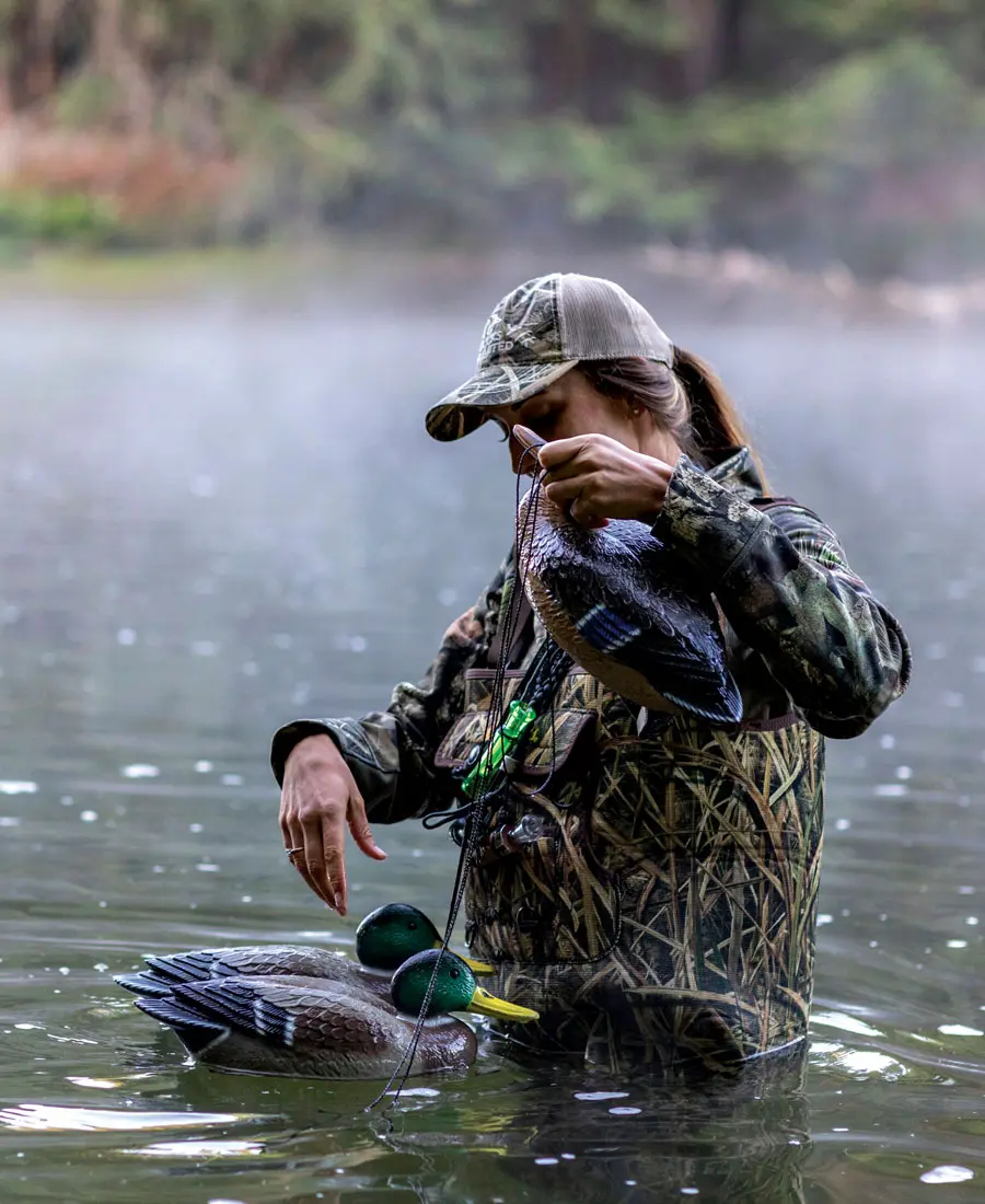 Christi Holmes duck hunting. Photographed by Melissa Goodwin