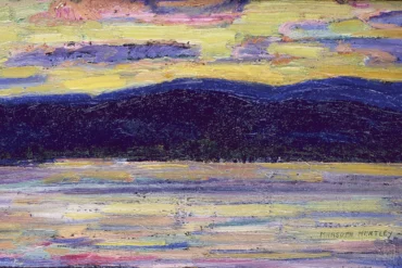 Sundown, Kezar Lake, July 14, 1910, oil on panel, 5 3/4 x 9 3/8 in., Gift of Norma Berger, 1955.1.101