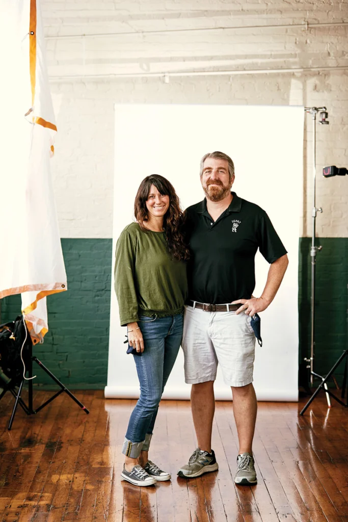 American Roots cofounders, 42-year-old Whitney and 41-year-old Ben Waxman. “We are living proof that you can make things in America,” Ben says.