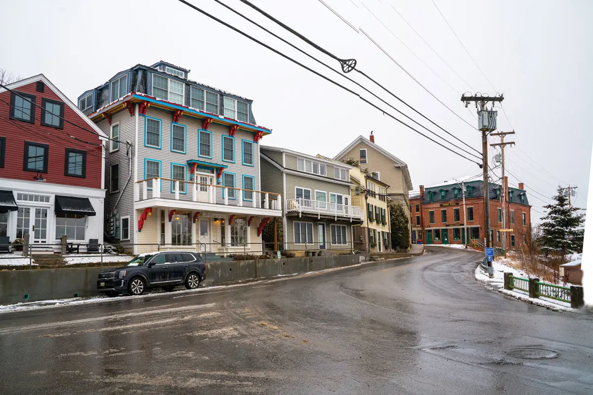 Downtown Rockport, with Union Hall at right