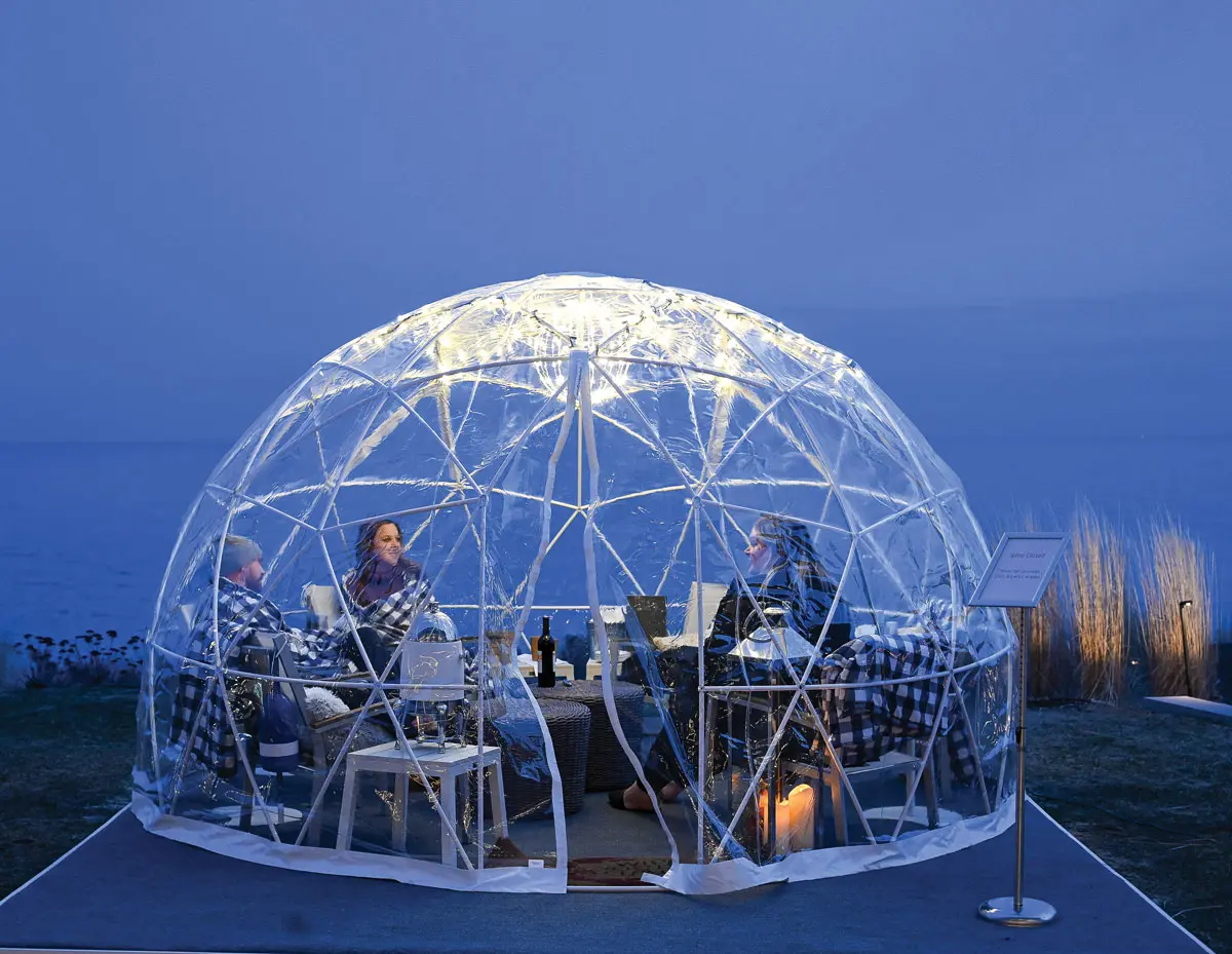Guests of the Cliff House hotel can order fondue to this igloo-meets-geodesic-dome.