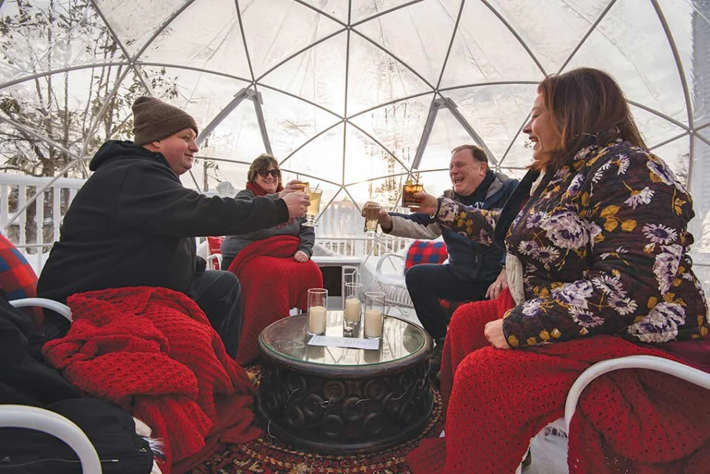 Inside an “igloo” at the Kennebunkport Inn