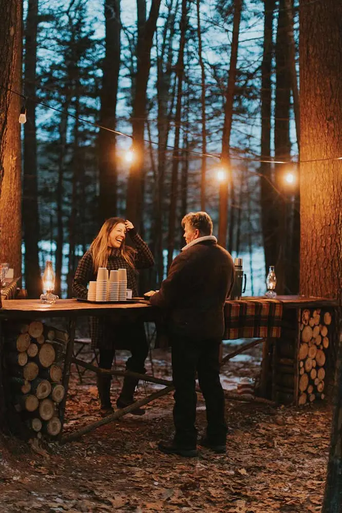 Outdoor bar at Tops’l Farm