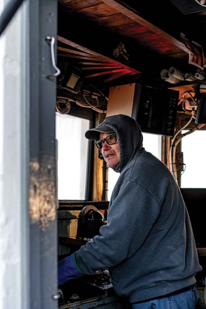 Captain Randy Cushman, aboard his trawler, the Ella Christine.