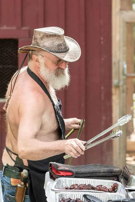 Dana Masters at the grill during his monthly Beast Feast