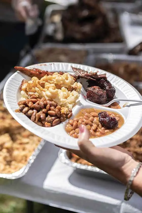 Mac and cheese and bean-hole beans are regular sides at the Beast Feast