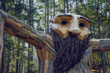 A giant, bearded troll hiding in the woods of the Coastal Maine Botanical Gardens in Boothbay Harbor