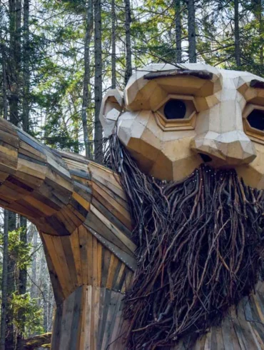 A giant, bearded troll hiding in the woods of the Coastal Maine Botanical Gardens in Boothbay Harbor