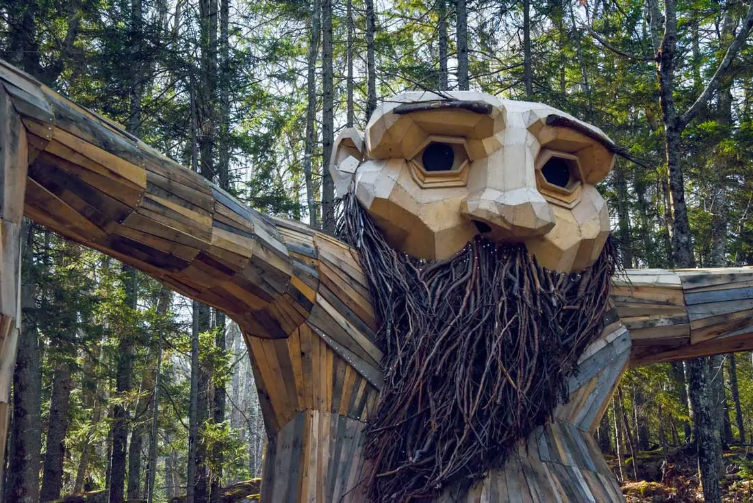 A giant, bearded troll hiding in the woods of the Coastal Maine Botanical Gardens in Boothbay Harbor