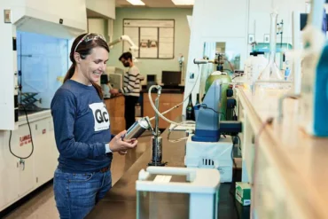 Chemistry professor Luci Benedict runs USM’s quality-control beer lab