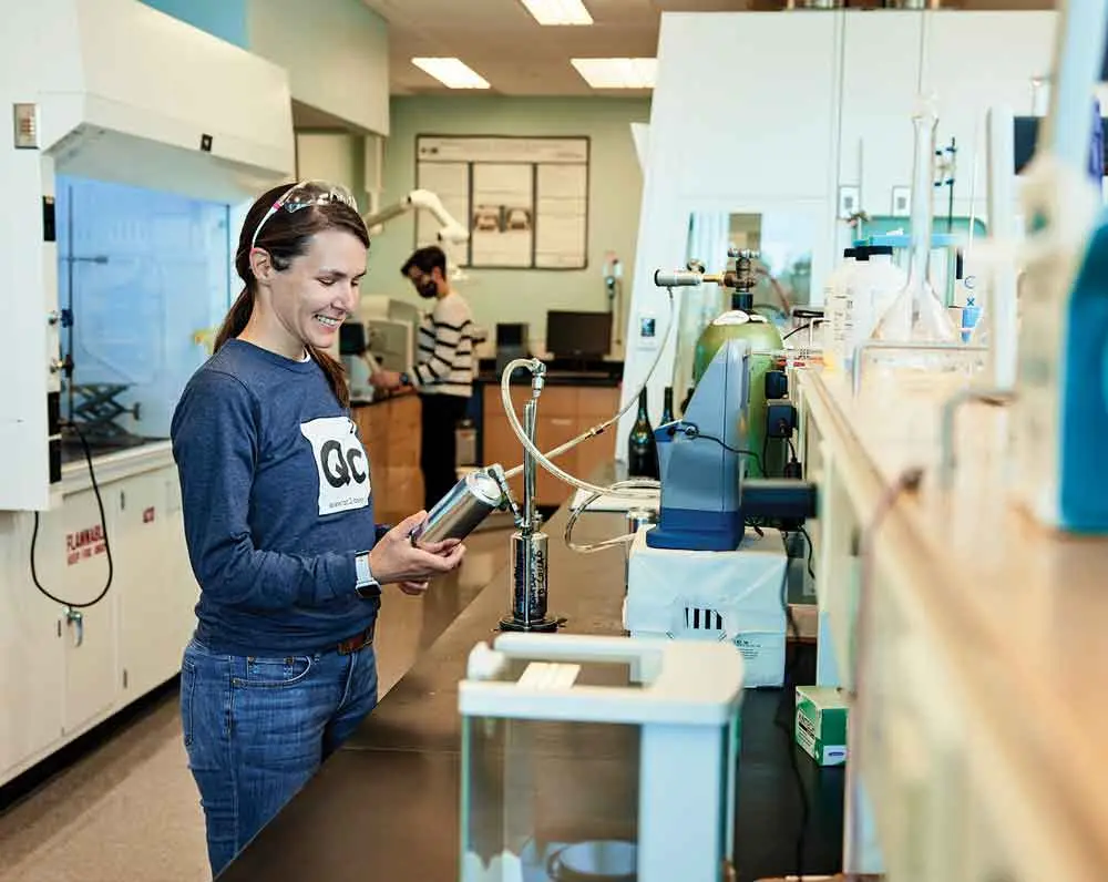 Chemistry professor Luci Benedict runs USM’s quality-control beer lab