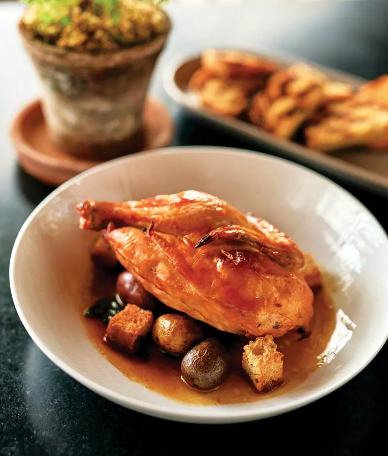 Herb-roasted half-chicken