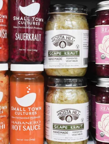 a sampling of the fermented products available at Onggi in Portland, Maine