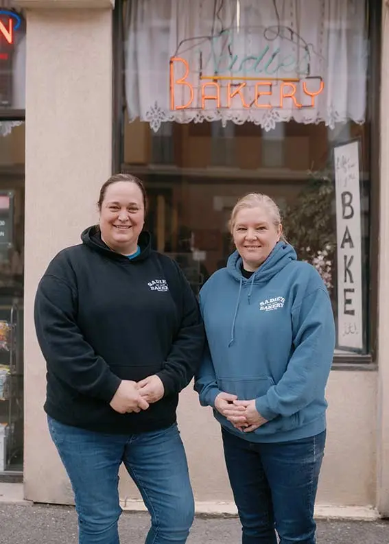 Sadie’s Bakery owners Kristie Fitzpatrick (left) and Robin Green 
