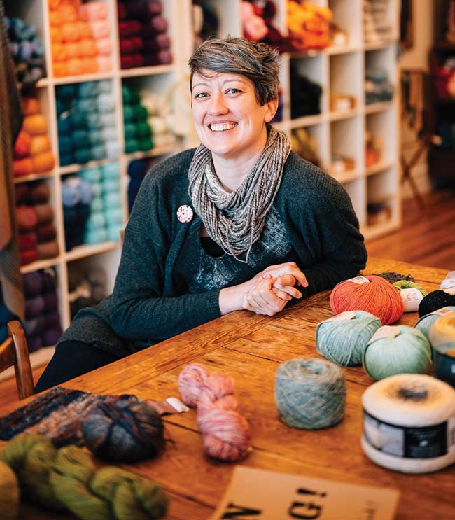 western Maine native and fiber artist Kimberly Hamlin owns Fiber & Vine