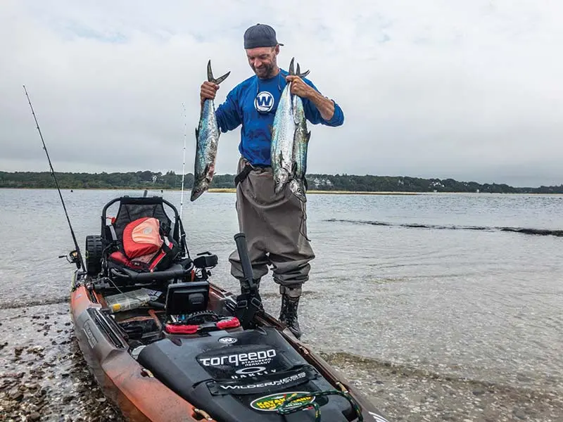 Mike Baker and his electric-powered kayak
