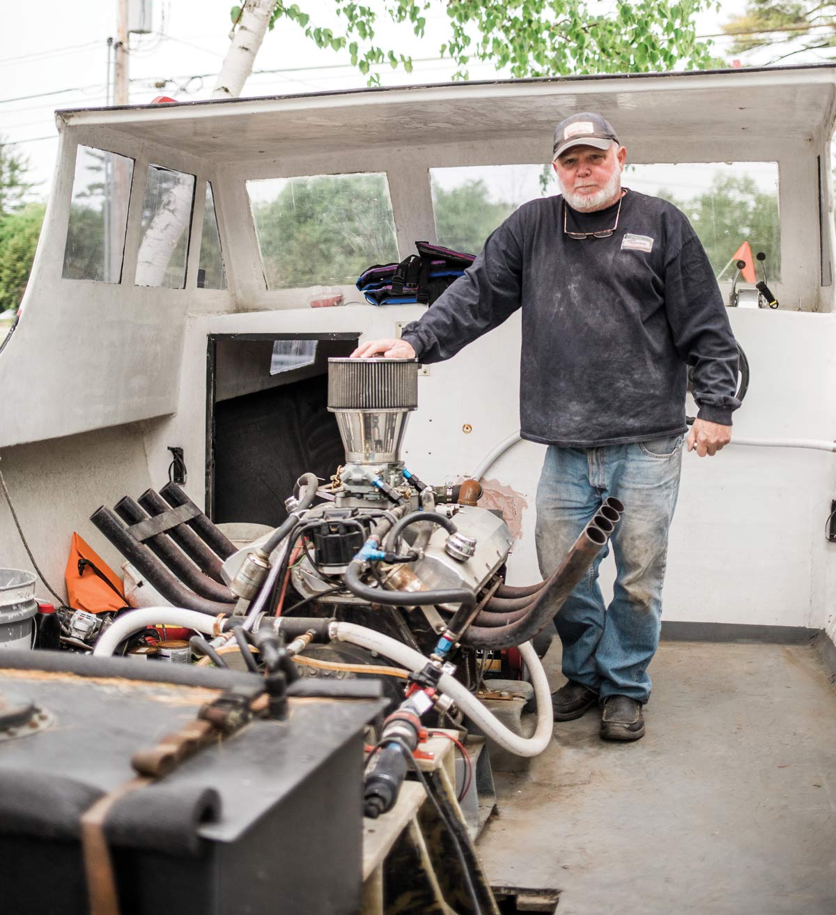 Mark Freeman spent this spring continuing to tinker with Foolish Pleasure while it was perched on a trailer on the side of Route 1 in York.