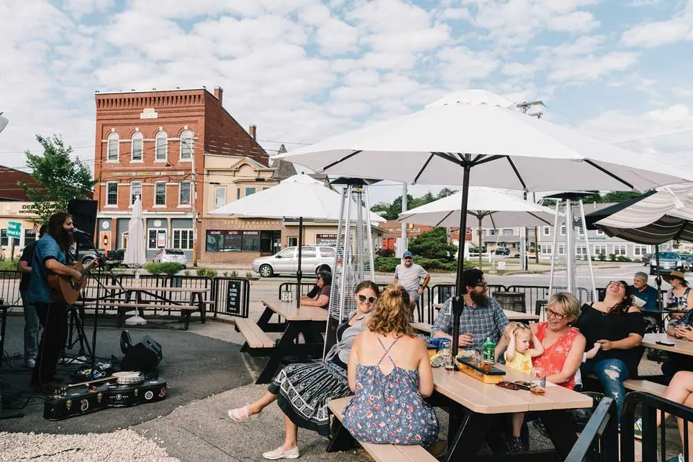 Beer-garden troubadours at Berwick’s Corner Point Brewing.