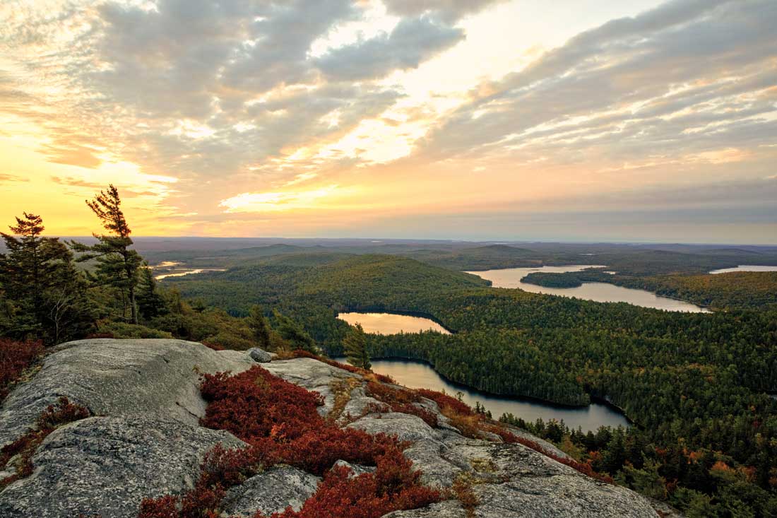 The late-summer view from Tunk Mountain in the Donnell Pond reserve.