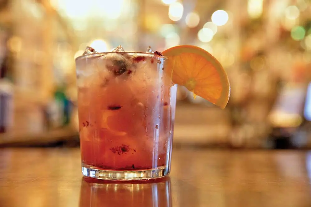 a drink from the bar at Ironbound Restaurant