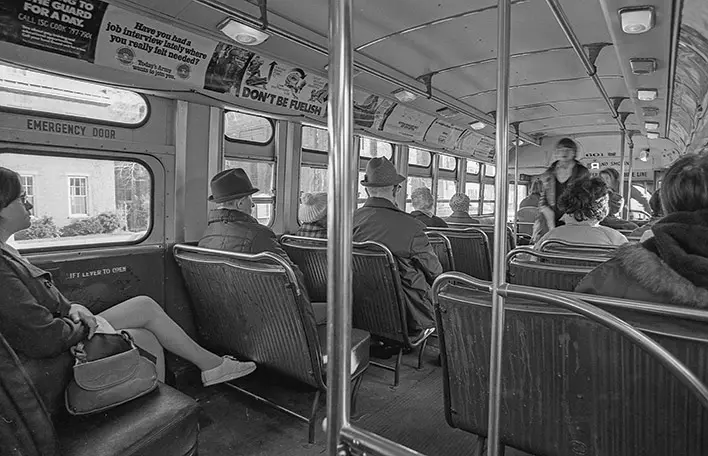 Riding the Metro during the gas crisis, photographed by John Duncan