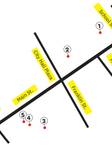 map of shops in downtown Ellsworth
