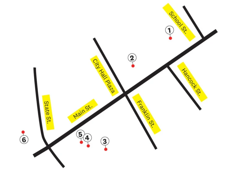 map of shops in downtown Ellsworth