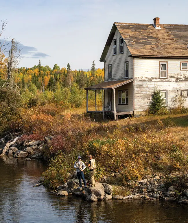 Anglers at Kokadjo village, on First Roach Pond.