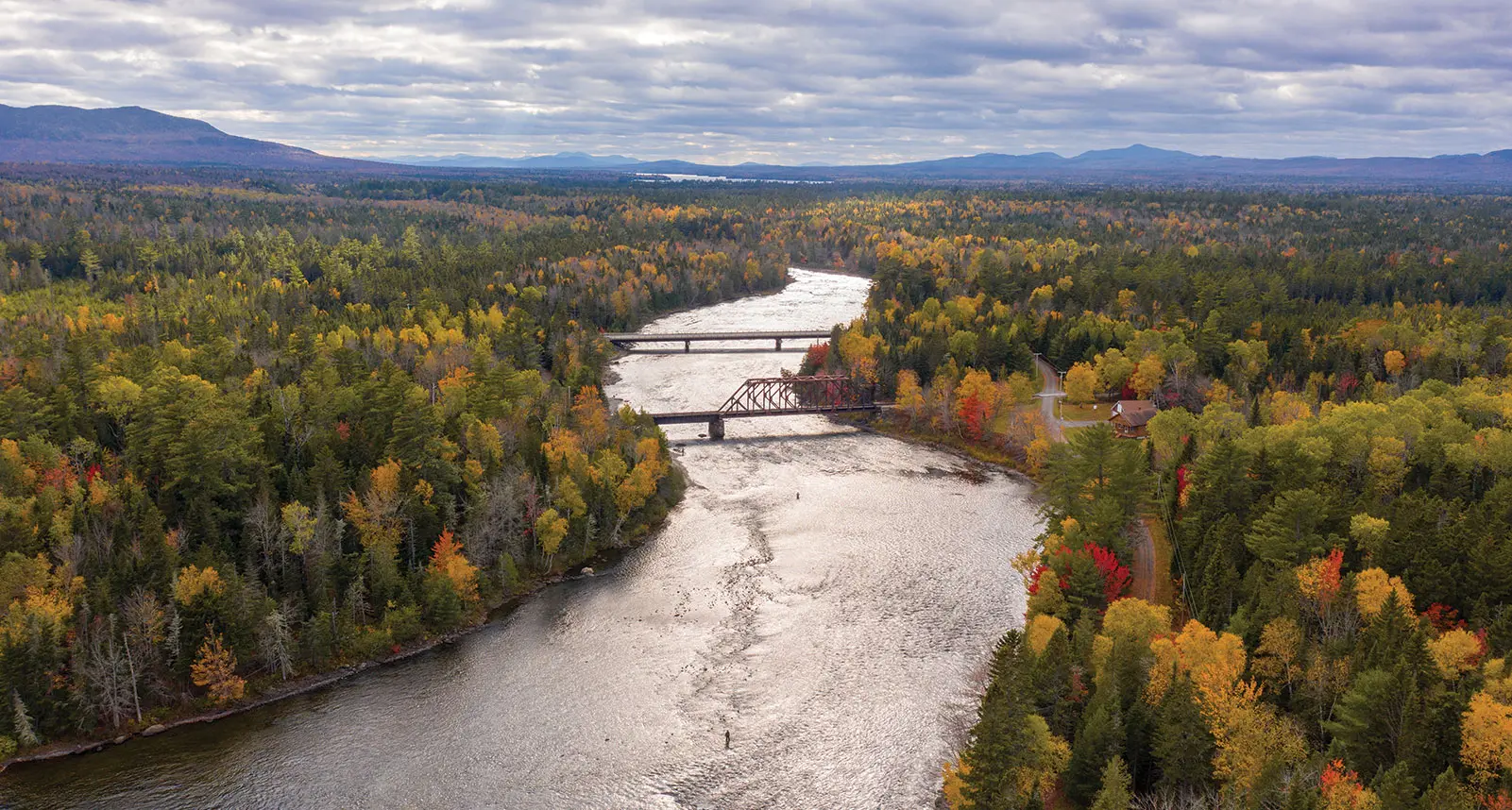 The East Outlet, which flows out of Moosehead, is known among anglers for its landlocked salmon and brook trout.
