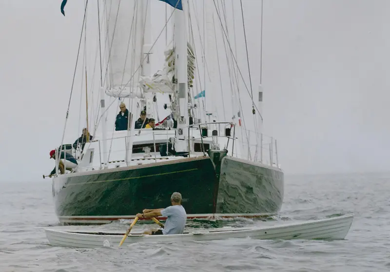 Dan O'Reilly on a row across Casco Bay