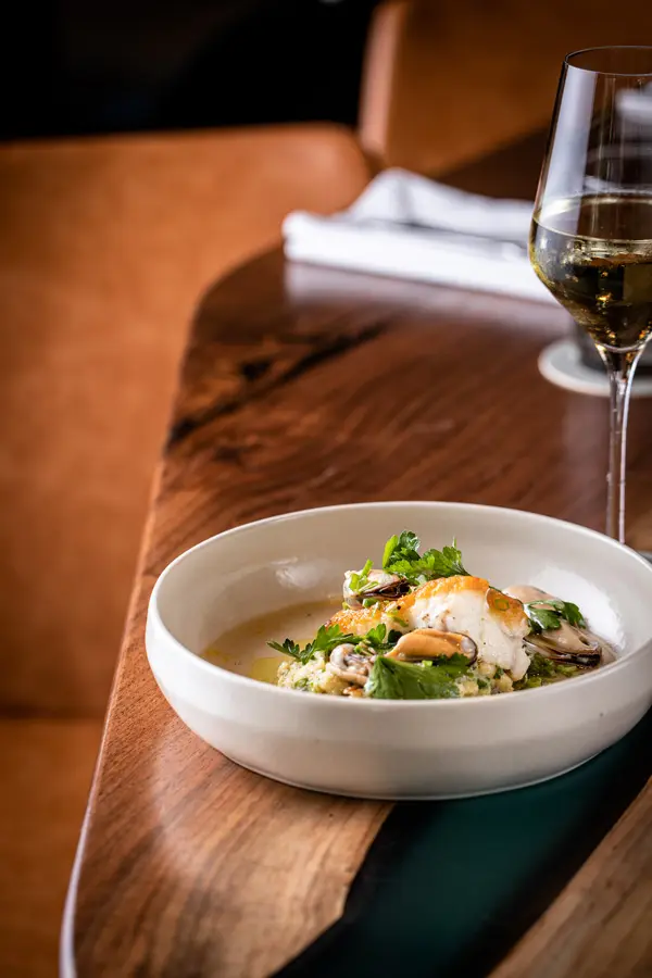monkfish with mussels