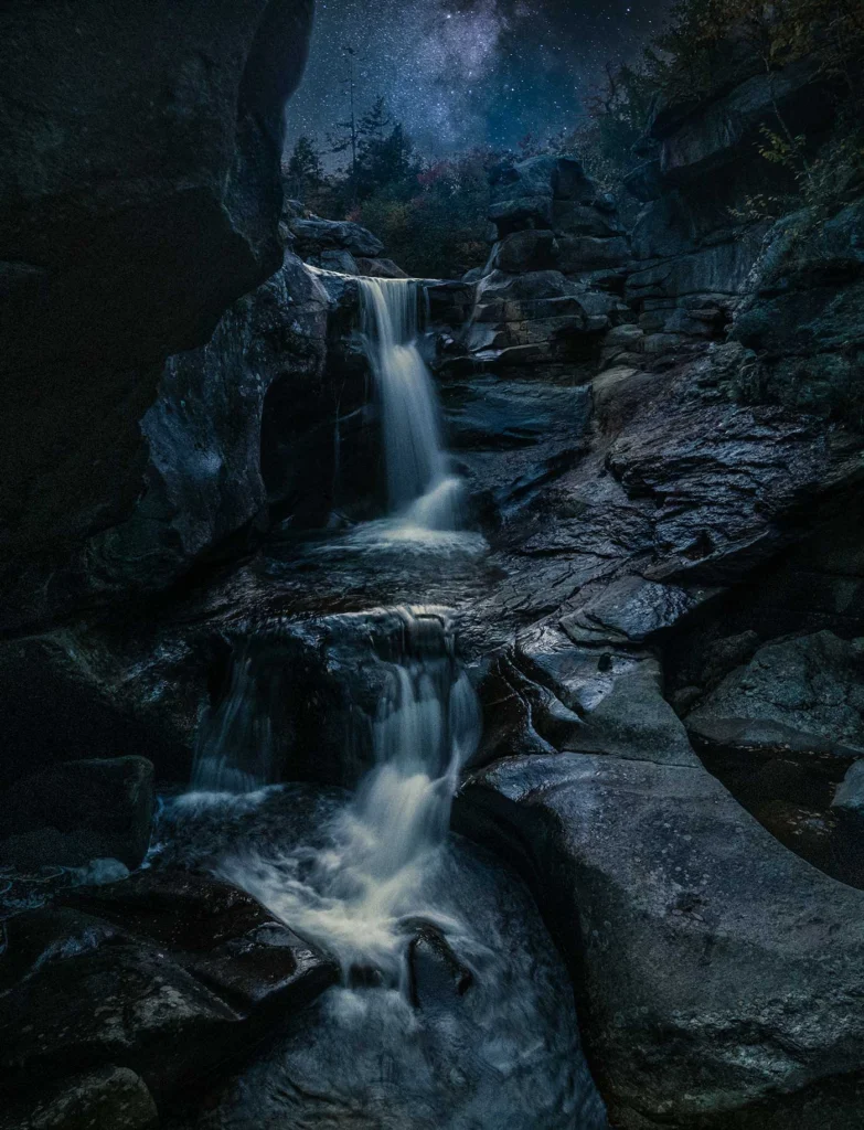 Grafton Notch at Night, by Moe Chen