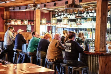 the bar at Modern Barn in Bethel
