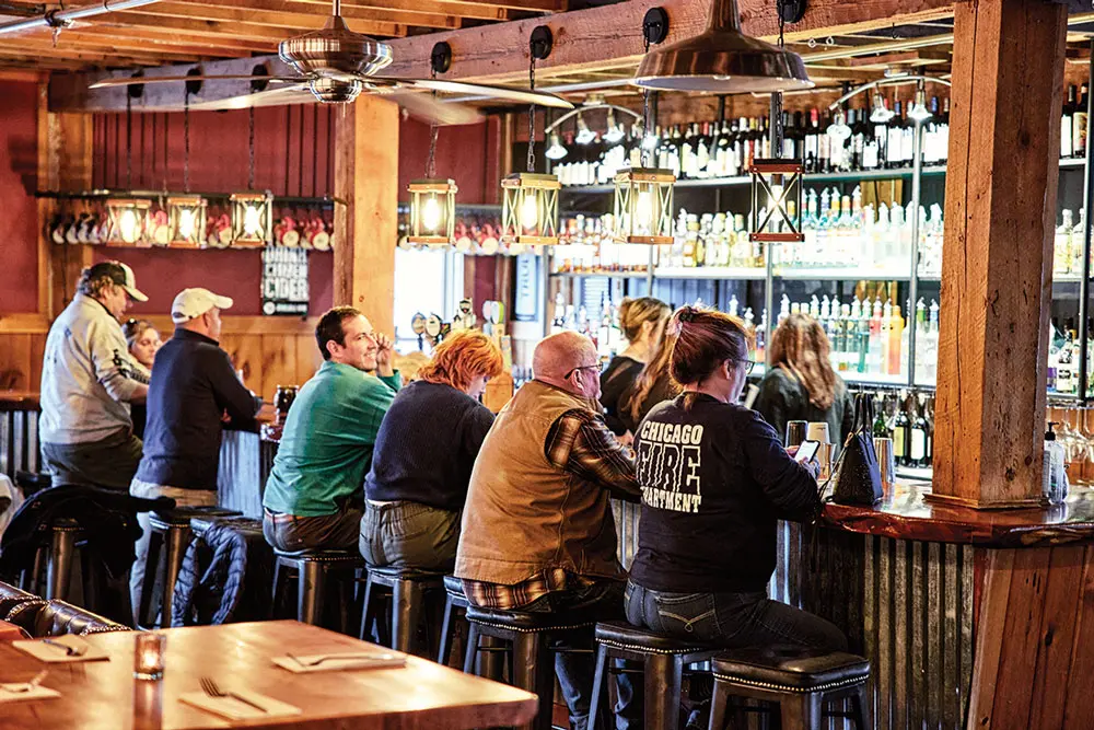 the bar at Modern Barn in Bethel