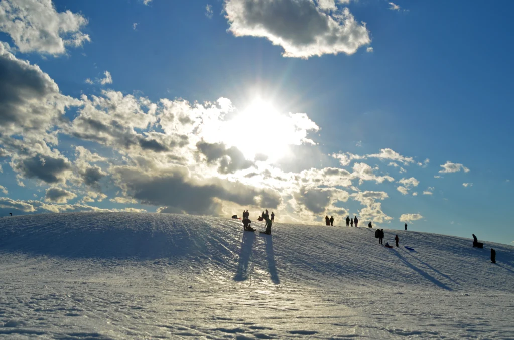 The sledding hill at New Gloucester's Pineland Farms