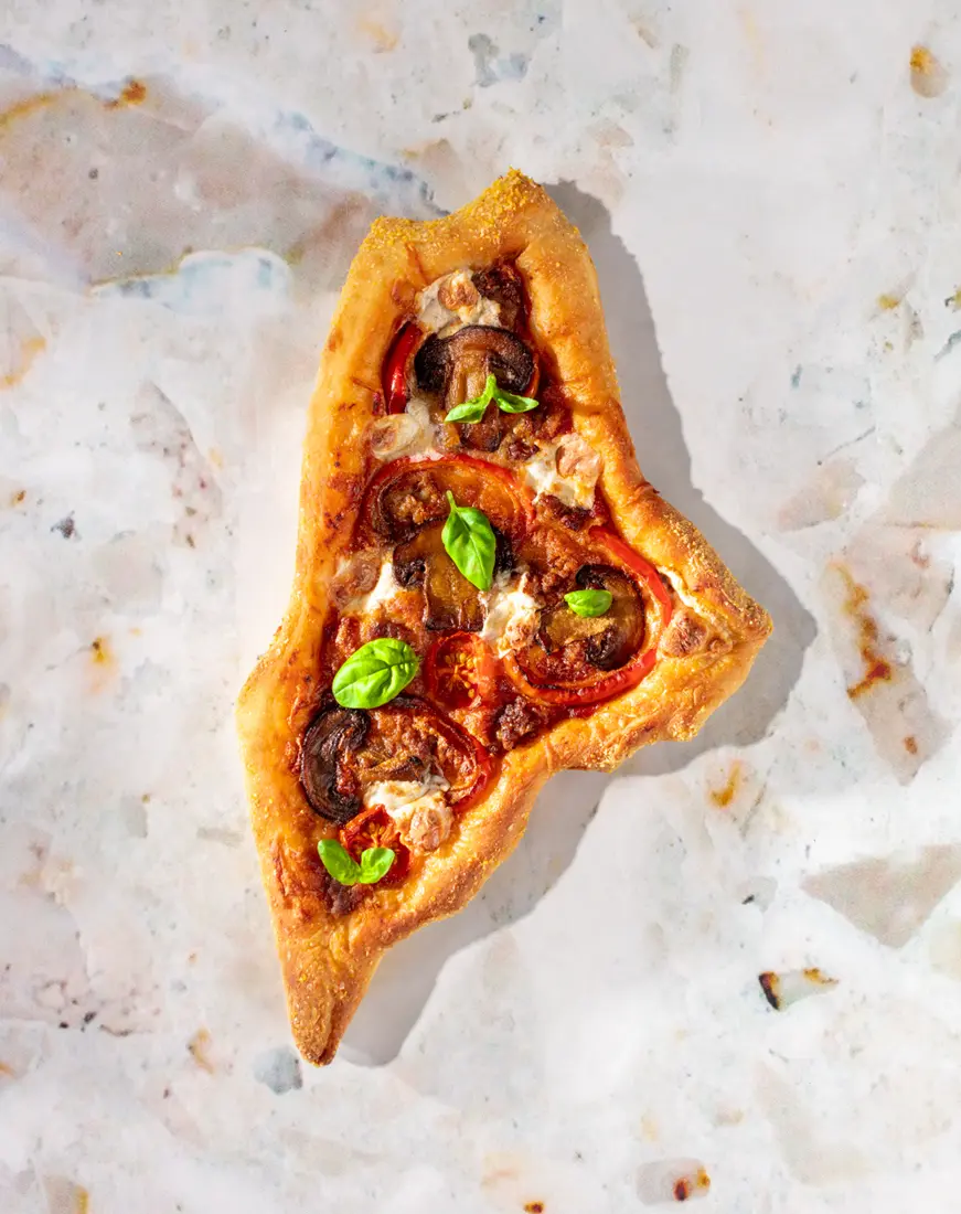 Maine-shaped pizza