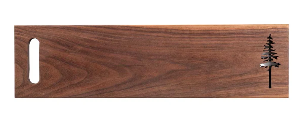 Reclaimed Maine Co. walnut Maine-spruce board with handle