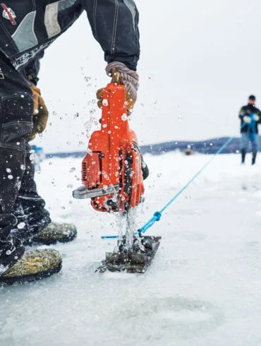 Earlier this winter, a contingent of the Northern Maine Ice Busters got some practice in with a small carousel on Aroostook County’s Long Lake.