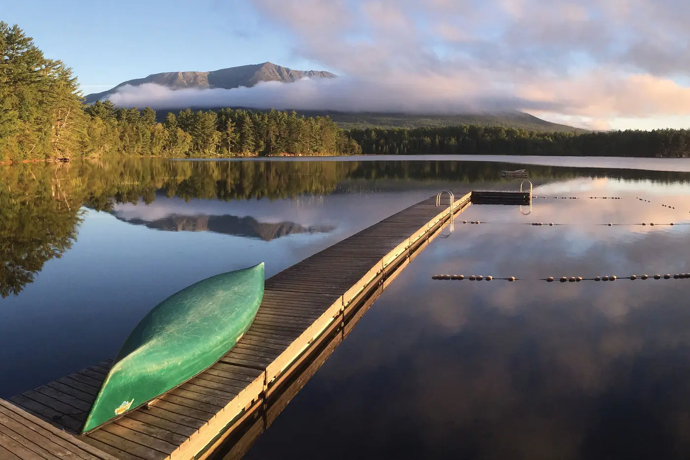 Camp Natarswi, on Lower Togue Pond, in Baxter State Park