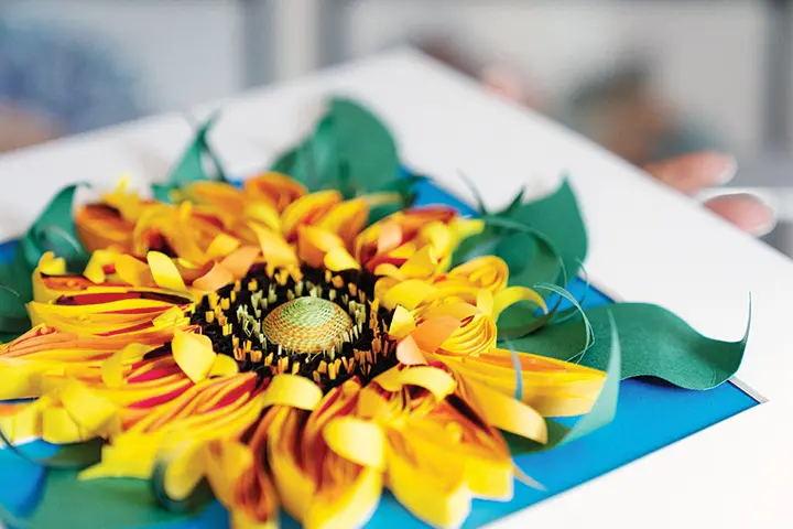A quilled sunflower by Stacy Bettencourt