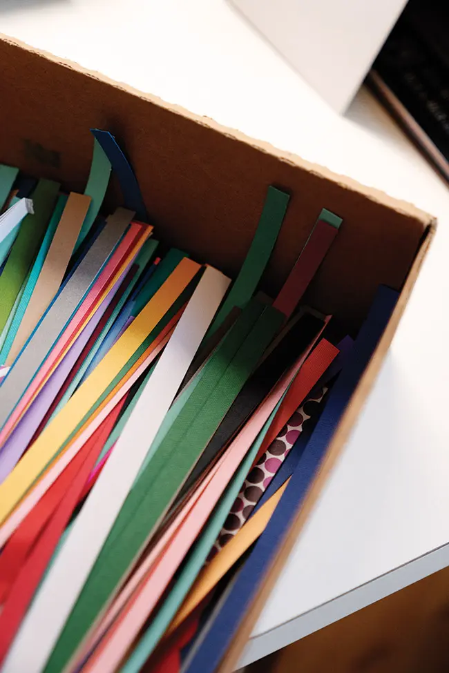 strips of colorful paper