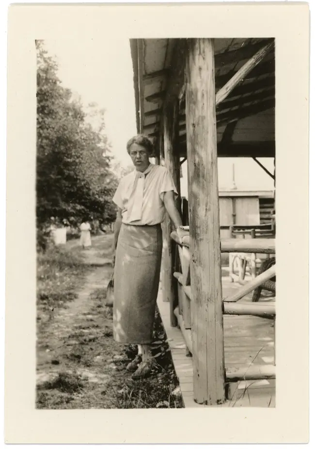 Eleanor Roosevelt at Ellis Farm, in Dyer Brook.