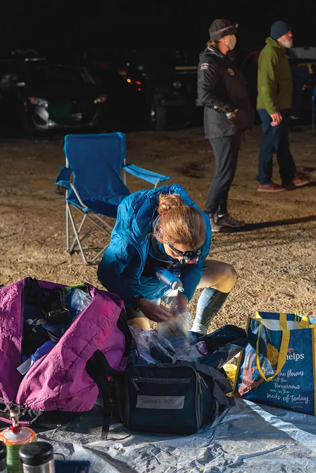 scenes from the small hours at Riverlands, when the woods belong to a ragtag community of runners and volunteers