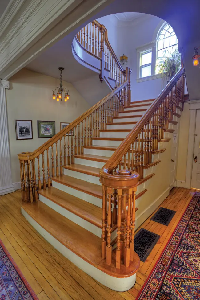 A staircase at the Inn on Winter’s Hill.