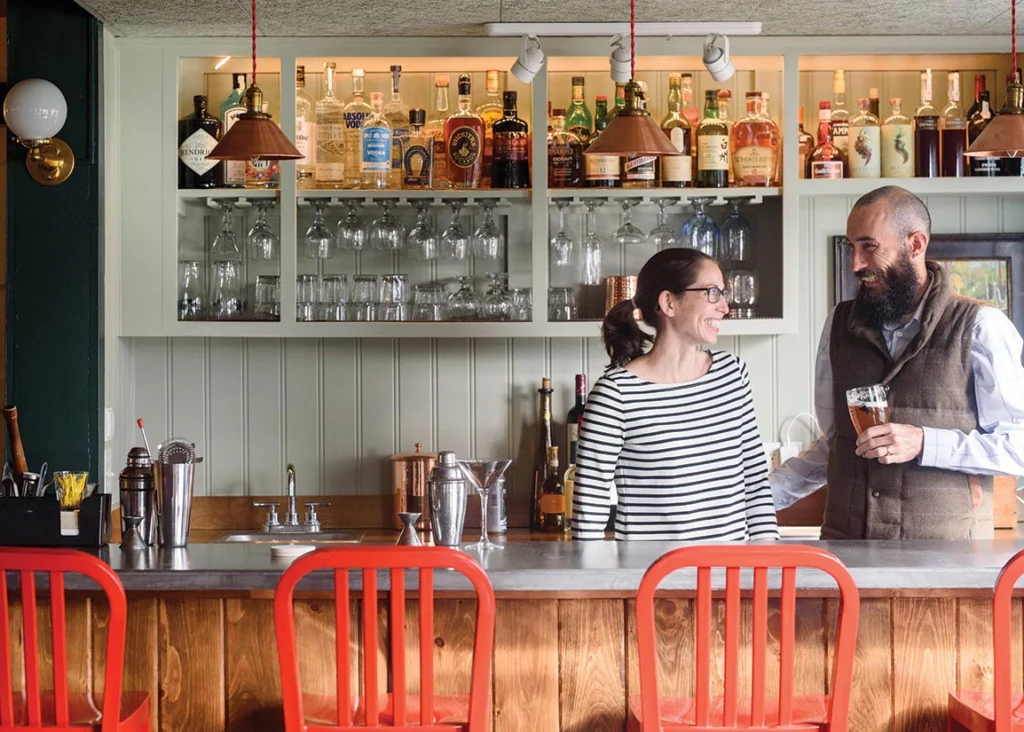 Lauren and Greg Soutiea behind the Causeway’s bar.