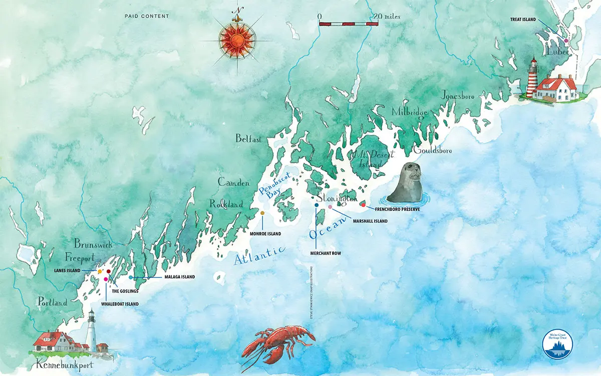 Maine Islands conserved by Maine Coast Heritage Trust