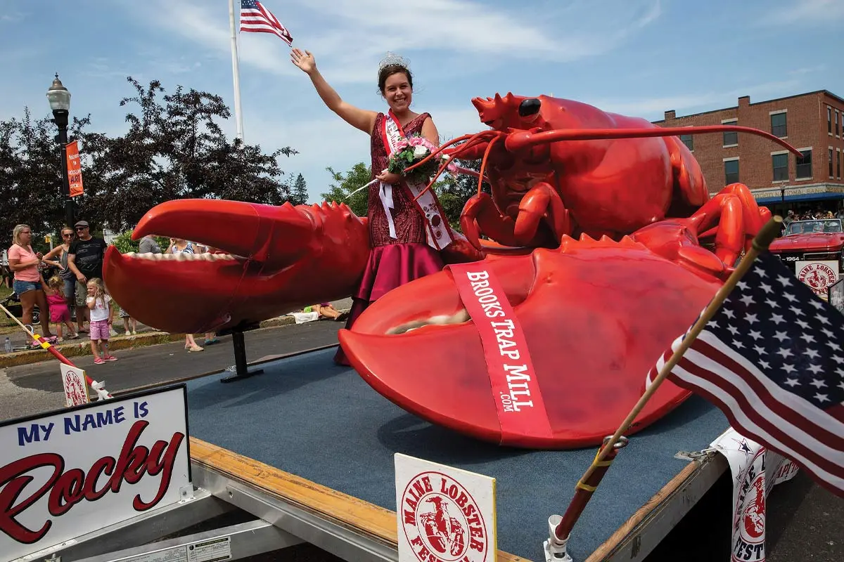 2018 Maine Sea Goddess Erin Dugan during the Maine Lobster Festival parade