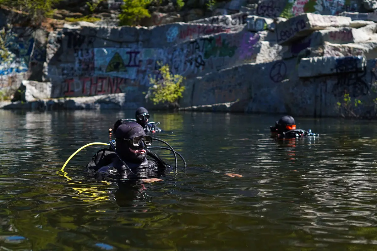 Chip Lagerbom, the diver in the front, is a dive leader and an AP U.S. History teacher.